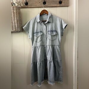 Pearl Snap Denim Dress